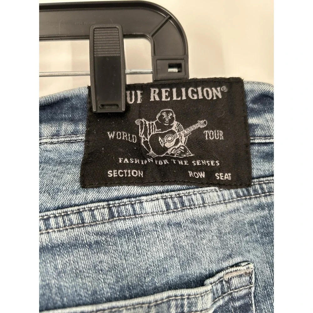 True Religion Rocco Relaxed‎ Skinny Jeans Distressed Medium Wash Mens Size 38x32